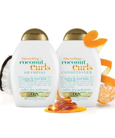 OGX Quenching + Coconut Curls Conditioner 385ml - Sulfate-Free Moisturizing Curl Care with Coconut Oil Lemon Oil & Honey - Buy Online on GoSupps.com