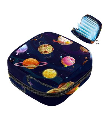 Women bands storage pocket menstrual cup pocket girl travel big capacity make-up women bandage organizer funny food donuts hamburg galaxy planet color 9