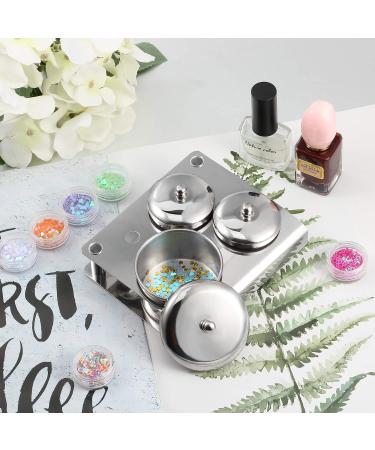 3 Piece Stainless Steel Acrylic Liquid & Nail Powder Container Set - Buy Online on GoSupps.com