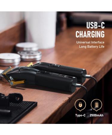 Professional USB-C Rechargeable Hair Clippers for Men | Cordless Barber T-Blade Trimmer Combo with LED Display - Boost Technology - Buy Online on GoSupps.com