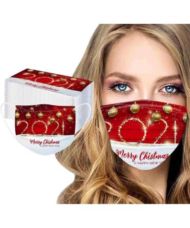 100PCS 2021 Happy New Year Disposable Face_Mask Breathable 3-Layer Elastic Earloops Protective Disposable_Masks Festival Party - Buy Online on GoSupps.com