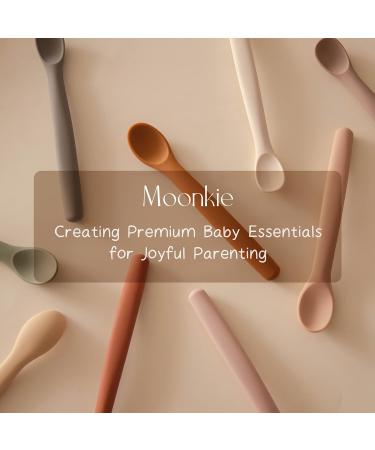 Silicone Baby Spoons Set - Soft-Tip Spoons for Infant Feeding - Bendable & Chewproof - Baby Utensils for Self-Feeding - Baby Led Weaning - Set of 4 (Ivory/Clay/Apricot/Buck) - Buy Online on GoSupps.com