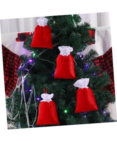 OFFSCH 8pcs Christmas Plush Bag Decor Xmas Present Bags Candy Storage Pouch Christmas Tree Pendant - Buy Online on GoSupps.com