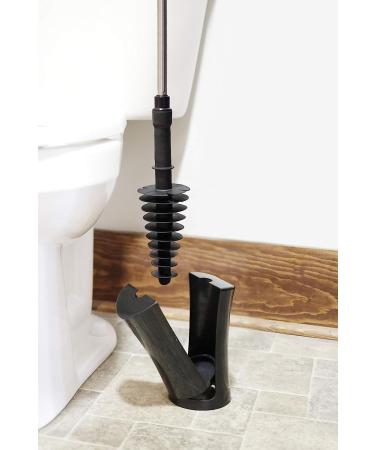 ToiletShroom Plunger & Squeegee Clog Remover | Stainless Steel Handle | Drain Cleaner Tool | Bathroom Dredge | Black - Buy Online on GoSupps.com