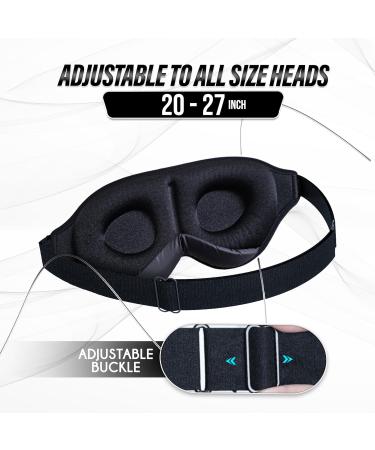 Premium 3D Sleep Mask for Men & Women - Comfortable Eye Mask for Travel Yoga & Sleeping - Adjustable Strap & 99.9% Light Blocking - Buy Online on GoSupps.com