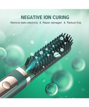 DESIPESI Ionic Hair Straightener Brush - 20-Second Quick Heating, 5 Heat Levels, Frizz-Free Silky Hair - Anti-Scald & Auto-Off Safe - Dry/Wet Straightening Brush (Black) - Buy Online on GoSupps.com