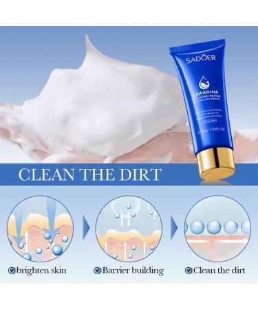 Caviar Essence & Hyaluronic Acid Skincare Set Skin Care Set Face Care Set For Women With Face Cream Toner Cleanser Eye Cream Face Mask Skin Care Routine Pamper Gift Set For Her - Buy Online on GoSupps.com