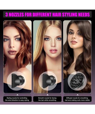 Ionic Hair Dryer 1800W Professional Blow Dryer with AC Motor | Negative Ion Technology | 3 Heat/2 Speed/Cold Settings | 2 Nozzles & 1 Diffuser | Home, Salon, Travel - Women, Kids - Buy Online on GoSupps.com