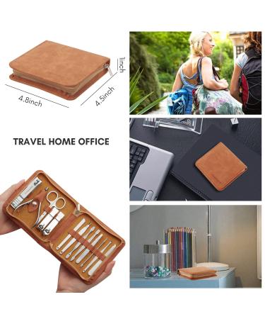 FAMILIFE 13PCS Manicure Set: Stainless Steel Professional Nail Care Kit for Men - Bright Silver - Buy Online on GoSupps.com