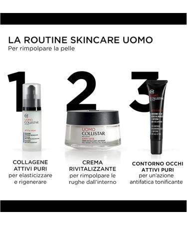 Collistar Attivi Puri Uomo Collagene Antirughe Siero 30 ml - Anti-Wrinkle Regenerating Serum Made in Italy | Best International Shipping - Buy Online on GoSupps.com