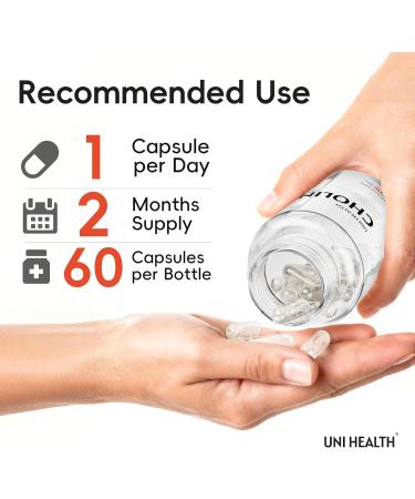 UniHealth Choline 500 mg with VitaCholine , 60-Day Supply, Liquid Vegan Capsules for Prenatal Choline Supplement, Brain Health, Cognitive Performance & Liver Support, Non-GMO, Gluten-Free, USA Made Unflavored - Buy Online on GoSupps.com
