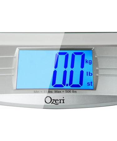 Ozeri ProMax 560 lbs / 255 kg Bath Scale with Sensor Technology, Tape Measure & Fat Caliper - Silver - Buy Online on GoSupps.com