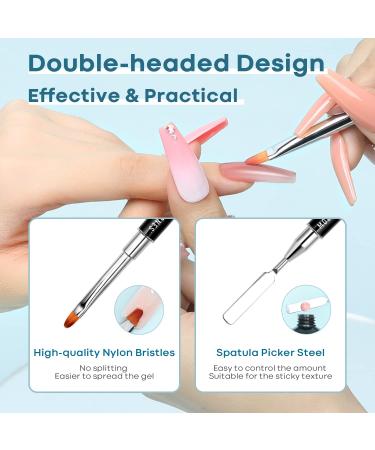 Modelones Poly Nail Gel Kit 120ml - Slip Solution Set with Dual-Ended Nail Brush | Anti-Stick, Non-Odor, Healthy Manicure - Buy Online on GoSupps.com