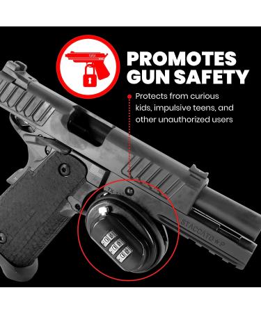 Innovatex Heavy-Duty Gun Trigger Lock Set with 3-Digit Combination - 3 Pack | Secure Handguns, Rifles, Pistols, and Shotguns | Solid Steel Home and Travel Safety Accessories - Buy Online on GoSupps.com