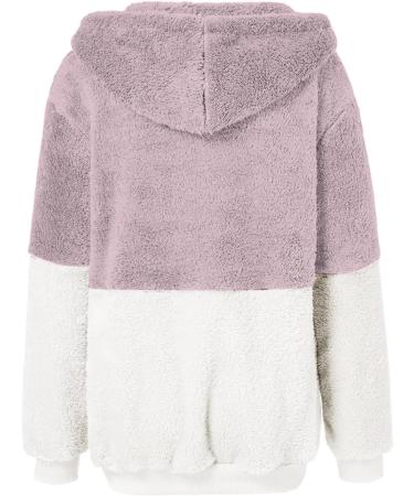 Buy Hanxiulin Women's Fleece Plush Jacket - Warm Fluffy Zipper Wool Coat Long Winter Trench in Pink XXL - International Shipping Available - Buy Online on GoSupps.com