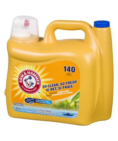 Arm & Hammer Laundry Detergent Liquid Soap Clean Fresh Scent 140 Loads 6.21 L Value Size - Buy Online on GoSupps.com