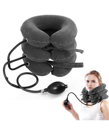 Cervical Traction Device Adjustable Inflatable Neck Brace with Removable Air Pump Neck Stretcher for Instant Pain Relief