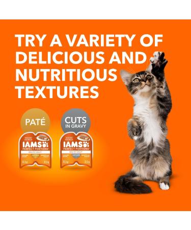 IAMS Perfect Portions Healthy Wet Cat Food Adult Grain Free Cuts in Gravy - Chicken Flavour - Pack Of 24 - Buy Online on GoSupps.com