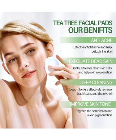 Tea Tree Glycolic Acid Facial Peeling Pads | Anti Acne Blackhead Remover with Salicylic Acid | Exfoliating for Face & Body | Anti-Aging Dark Spot Pores Wrinkles | 100% Pure - Buy Online on GoSupps.com
