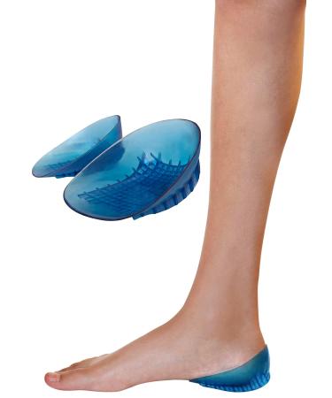 KidSole Full Coverage Shock Absorbing Heel Cups for Kid's with Sensitive Heels  Heel Spurs  Plantar Fasciitis Deep Heel with Raised Sides. (Kids Size 2-7) (Blue)