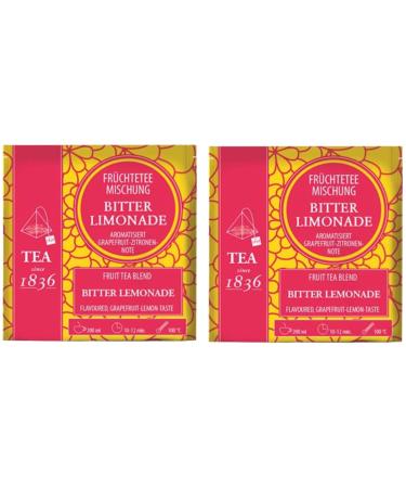 teemando Lot de 2 sachets de th aux fruits limonade am re note de pamplemousse aromatis s 50 sachets pyramidaux dans un sachet de 4 g 100 sachets