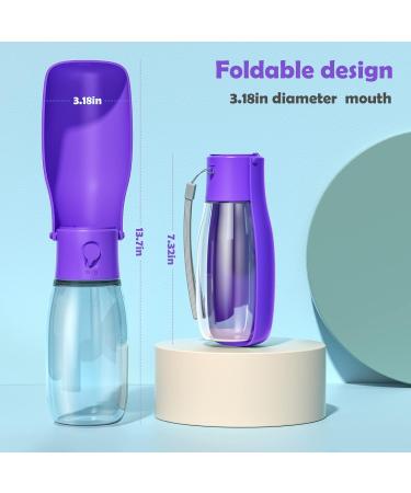 Peteast Foldable Dog Drinking Bottle | Dishwasher-Safe | Portable & Exhaustion-Proof for Hiking | Perfect for Dogs & Cats - Roland Purple - Buy Online on GoSupps.com