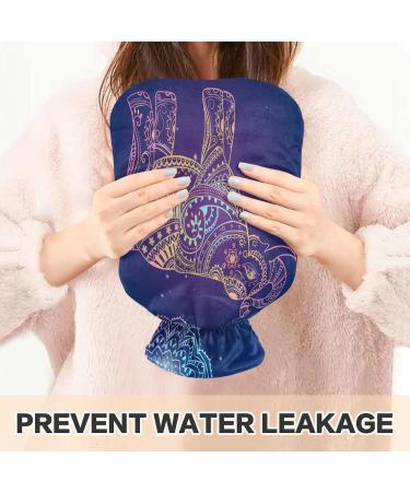 Elephant Hot Water Bottle with Cover - 1L BPA Free | Small Hot Water Bag for Pain Relief Headaches Neck & Shoulders - Buy Online on GoSupps.com