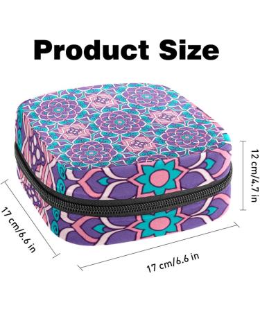 Shop Aesthetic Portable Women's Binding-Up Bags | Menstrual Cup Pocket & Pads for Teen Girls | Multi-Colored Mandala Design - Buy Online on GoSupps.com