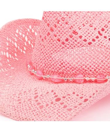 TOVOSO Pink Cowgirl Straw Hat for Women - Shapeable Cowboy Style 1 - Buy Online on GoSupps.com