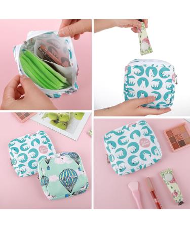 Amaxiu Sanitary Napkin Storage Bags 2pcs Waterproof Travel Menstrual Pad Pouch with Zipper Mini Tampons Holder for Purse Period Nursing Pad Holder for Women Girls 5.1" x 5.1" (Pattern D) - Buy Online on GoSupps.com