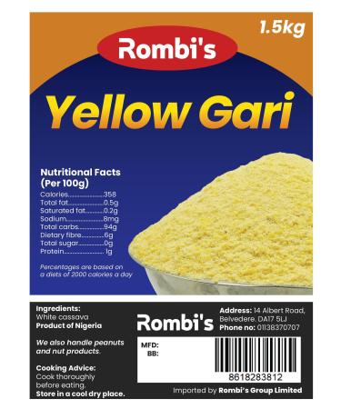 Rombis Yellow Gari 15kg Nigerian Yellow Gari