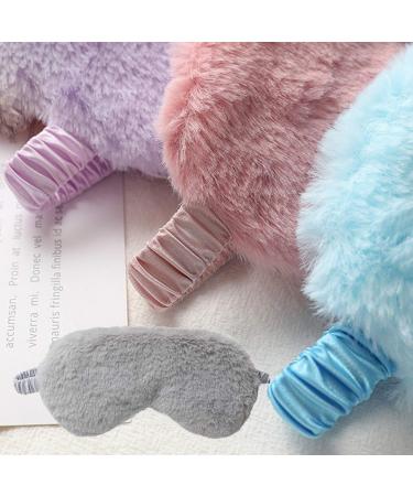 Plush Eye Mask Set - Soft & Fluffy Sleep Masks for Kids, Adults, Women - 4 Pcs - Buy Online on GoSupps.com