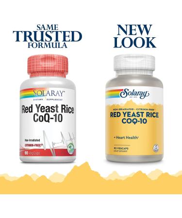 Solaray Red Yeast Rice with CoQ-10 - 90 VegCaps for Heart Health & Cholesterol Support - Buy Online on GoSupps.com