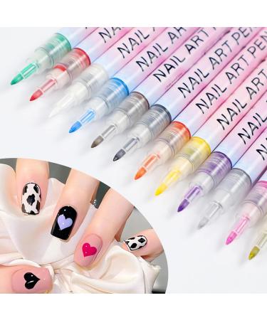 12 Colors 3D Nail Art Pen - DIY Nail Art Tools for Beauty & Manicure | Graffiti Puncture & Flower Design Liner - Buy Online on GoSupps.com