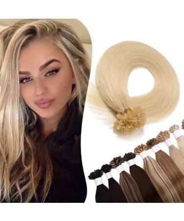 SEGO extensions real hair boning hair extension keratin u-tip human hair 100 strands light blond#613-2 18 "(45cm) -50 45 cm light blonde#613
