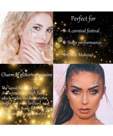 Body Glitter Gel - Festival Face & Body Sparkling Makeup | Mermaid Sequins & Chunky Glitter | 1 Spoon Brown - Buy Online on GoSupps.com
