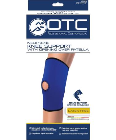 OTC Knee Support Open Patella Neoprene Brace for Pain Relief | Medium Black | Fast International Shipping - Buy Online on GoSupps.com