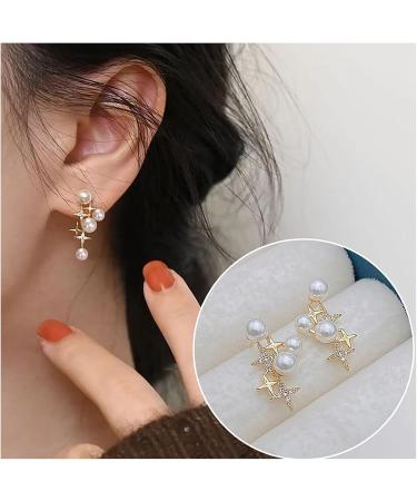 Vintage Pearl Star Earrings - Rhinestone & Crystal Drop Jewelry for Women - Buy Online on GoSupps.com