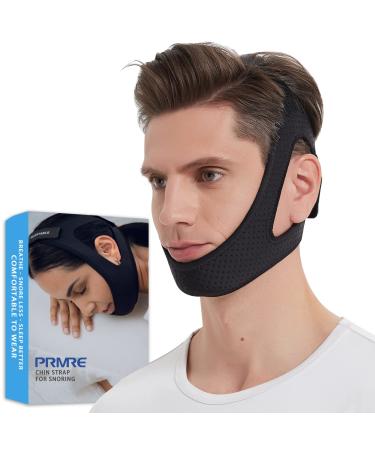 Anti Snoring Chin Strap for CPAP Users | Breathable and Double Adjustable Snoring Solution Stop Snoring Chin Strap | Sleep Chin Strap for for Men and Women (Black)