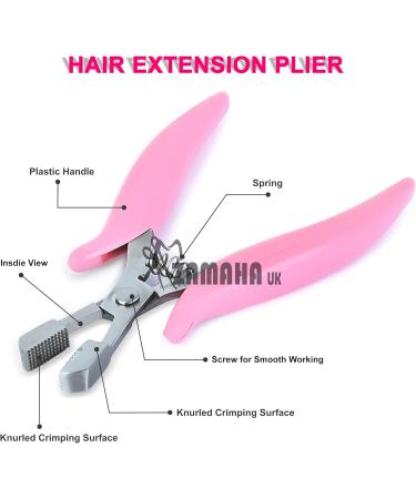 ZAMAHA UK Stainless Steel Professional Hair Extension Pliers Tool for Removing Micro Rings and Crushing Fusion Bond - Anti-rust with Non-slip Grip - Pink 15 cm - Buy Online on GoSupps.com
