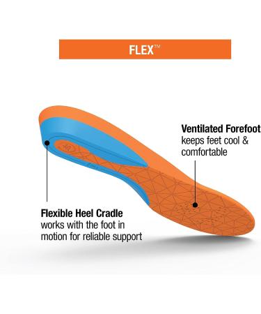 Superfeet FLEX Comfort Foam Insoles for Workout Shoes - Flame - Size 7.5-9 Men / 8.5-10 Women - Buy Online on GoSupps.com