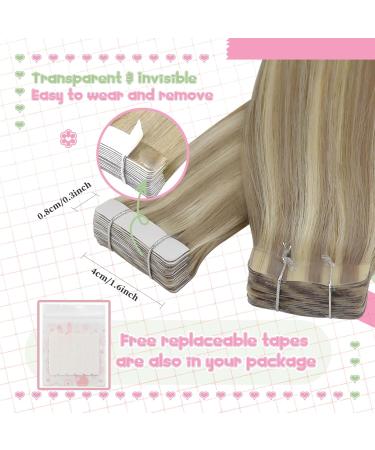 Youngsee Real Hair Extensions - 50cm Invisible Tape Extensions - Brown & Blonde - Smooth Recovery - 50g #p8a/60 - Buy Online on GoSupps.com