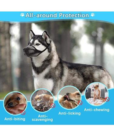Fwlwtwss Dog Muzzle - Adjustable Rounded Mesh for Small Medium & Large Dogs | Prevents Biting Chewing & Barking - Buy Online on GoSupps.com