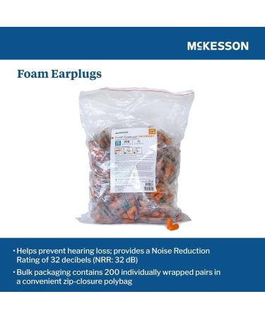 McKesson Ear Plugs Tapered Single Patient Use 400 Ct (Pack of 400) | Optimal Noise Reduction for Comfort & Safety - Buy Online on GoSupps.com