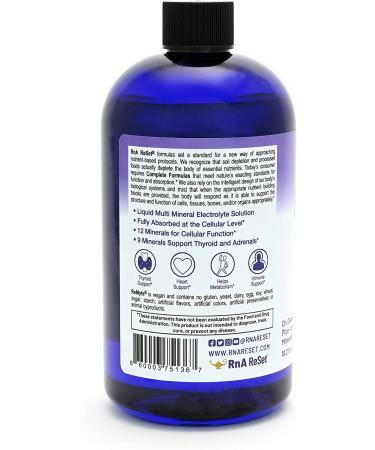 RnA ReSet ReMyte Liquid Multi Mineral Electrolyte Solution 8oz - 12 Essential Minerals Including Iodine, Selenium, Zinc, Magnesium, Boron - by Dr. Carolyn Dean - Buy Online on GoSupps.com