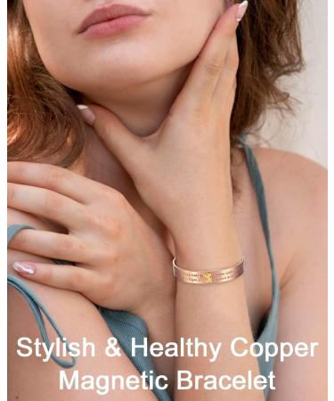 EnerCoppeX Copper Magnetic Bracelet for Women - Detox Jewelry with 3500 Gauss Magnet (CPB-2051T) - Buy Online on GoSupps.com