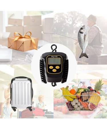 CyberDyer 110lb Digital Portable Fishing Scale with Backlit LCD Display - Luggage Weigher & Fishing Gift for Men - Black/Yellow - Buy Online on GoSupps.com