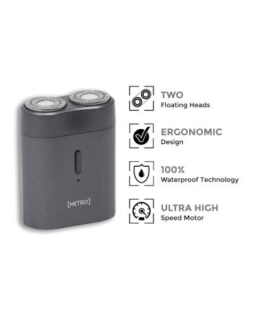 MetroMan Pilot Beard Trimmer | Cordless Waterproof Electric Razor for Men | Flexible Head Wet & Dry Rotary Shaver | Travel-Friendly & USB Rechargeable - Buy Online on GoSupps.com