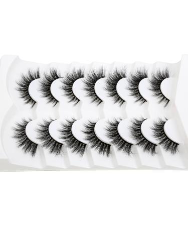 SHUYING 15mm Faux Mink False Eyelashes - Luxury Cat Eye Strip Lashes Soft Wispy Volume 7 Pairs Pack - Buy Online on GoSupps.com