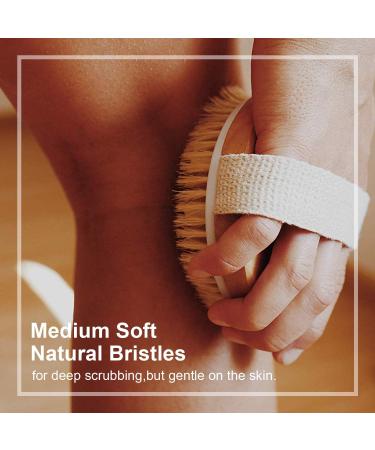 Buy Natural Bamboo Body Brush Shower Back Scrubber - Exfoliating Dry Brush for Lymphatic Health & Blood Circulation | International Shipping - Buy Online on GoSupps.com